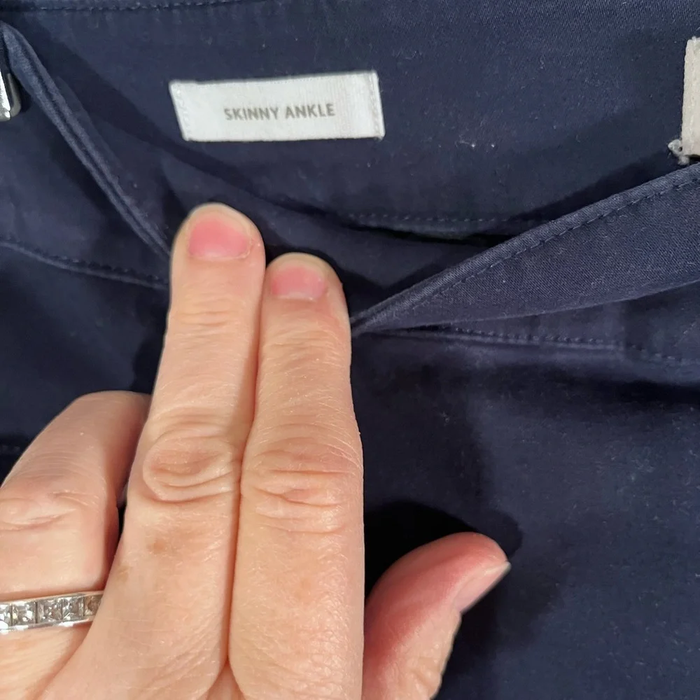 LOFT Dark Blue Trousers straight leg style pockets in front and back women’s 12 - Picture 6 of 13